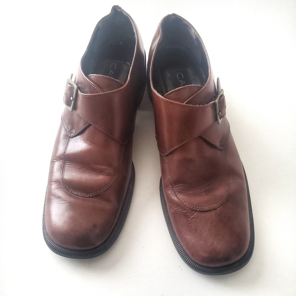 Calico Followme Monk Strap Square Toe Ankle Boot Block Heel Brown Sz 9 - Picture 2 of 15